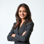 Indian business woman photography portrait crossed.